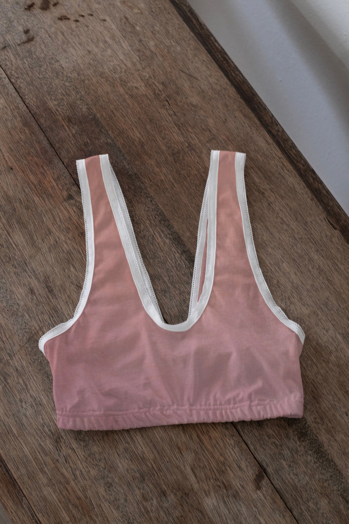 organic cotton lace bralette - burnt rose
