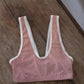organic cotton lace bralette & hipster set - burnt rose