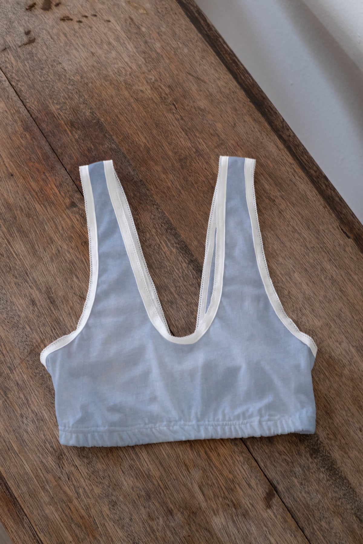 organic cotton lace bralette & hipster set - indigo